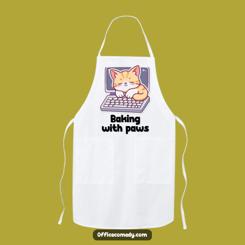 Funny Cat Keyboard Apron: Whimsical Chef Gift for Feline Fans