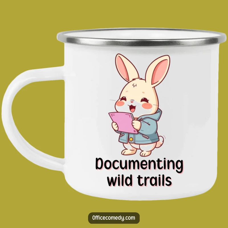 Funny Rabbit Jacket Camping Mug: Organized Adventure with a Bunny Boss