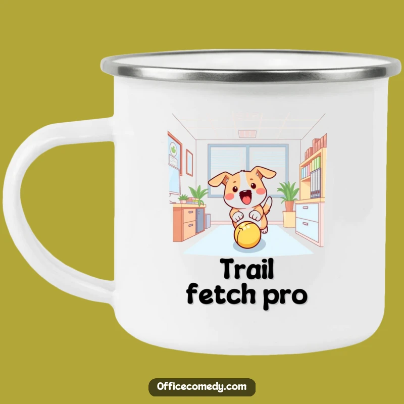 Funny Dog Office Mug: Adventure Ready Coffee Cup for Campers