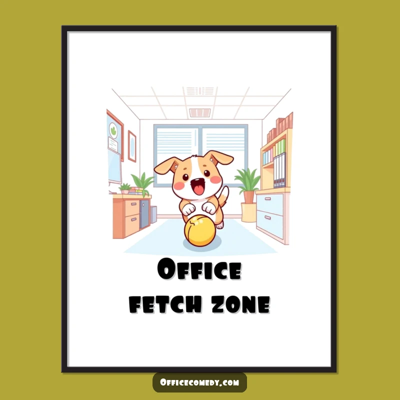 Funny Dog Office Digital Art Print: Instant Hilarious Decor