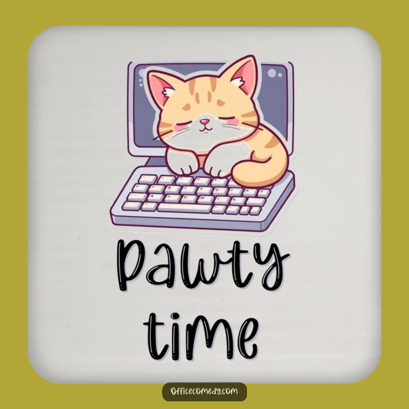 Funny Cat Keyboard Coaster Set: Protect Surfaces with Humor Gift