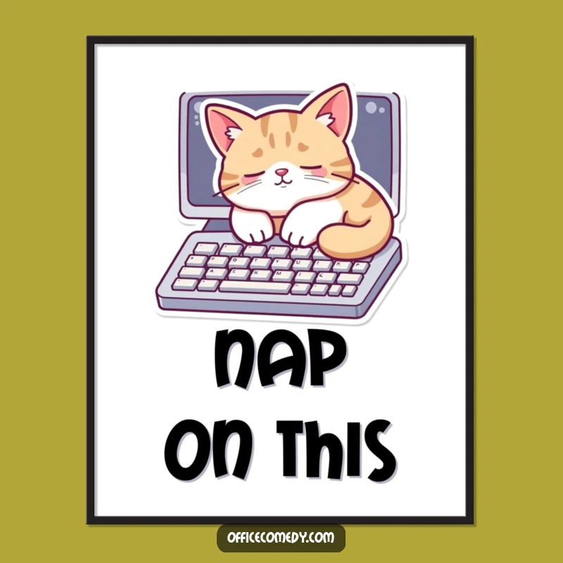 Funny Cat Keyboard Art Poster: Cozy Decor & Purrfect Gift