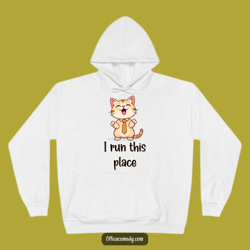 Funny Cat Tie Hoodie: Cozy and Professional Feline Presentation Wear