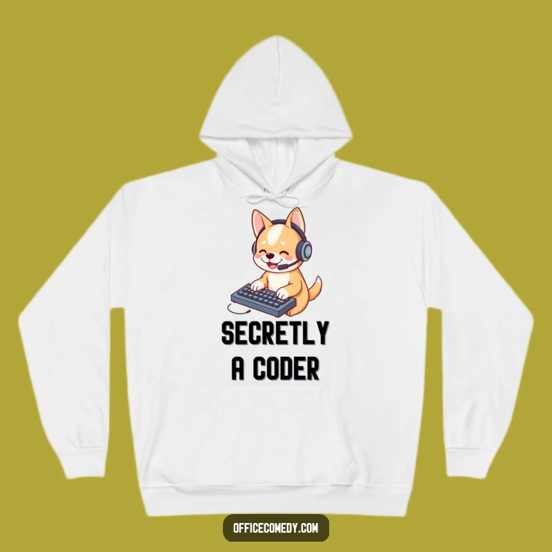 Funny Dog Typing Hoodie: Cozy and Hilarious Pet Office Wear for Fun