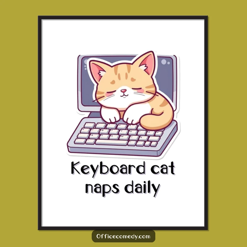 Free Printable Cat Keyboard Wall Art: Cozy Tech!