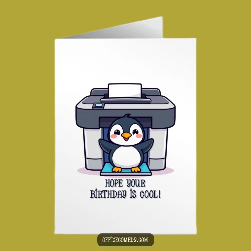 Free Printable Birthday Card: Funny Penguin Printer Surprise, Hilarious Bird Downloadable Gift