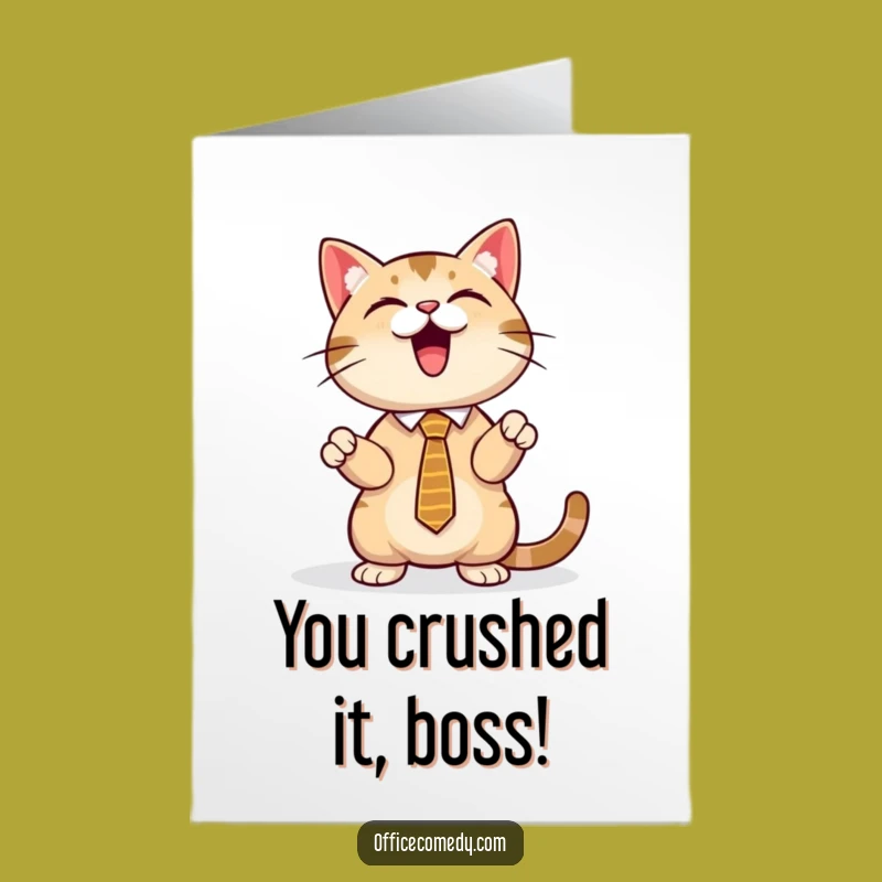 Free Printable Congrats Card: Hilarious Cat Presentation, Downloadable Feline Success Greeting