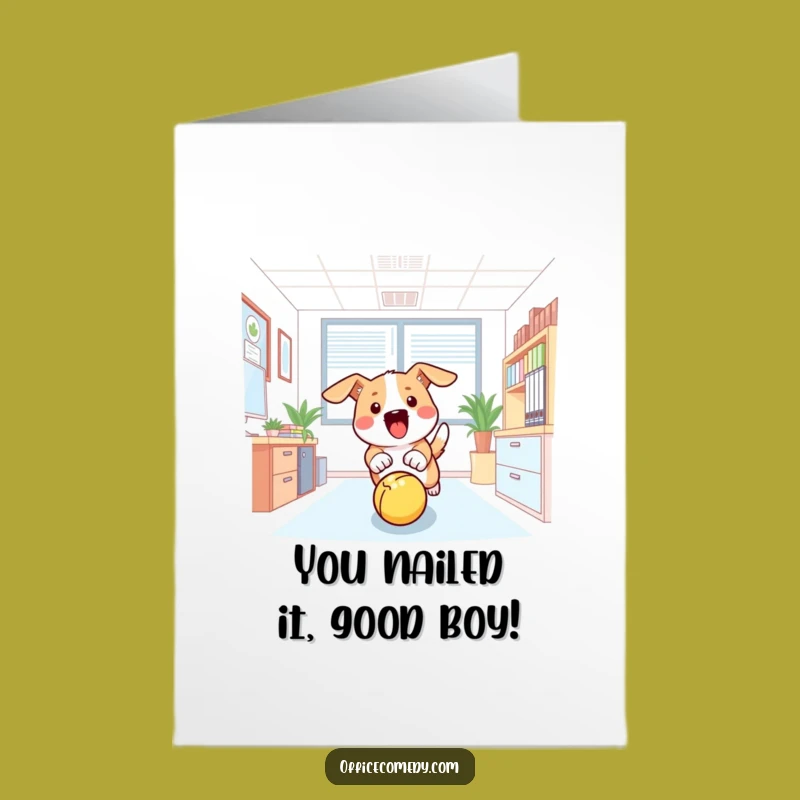 Free Printable Dog Congratulations Card: Office Achievement!