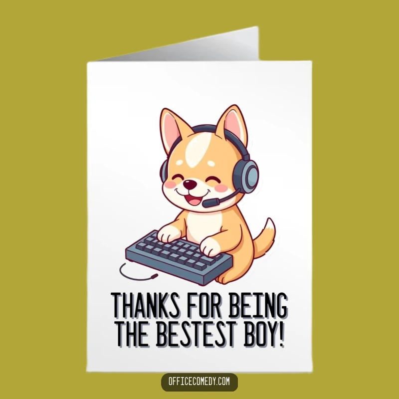 Free Printable Thank You Card: Funny Dog Typing Gratitude, Downloadable Doggo Appreciation Greeting
