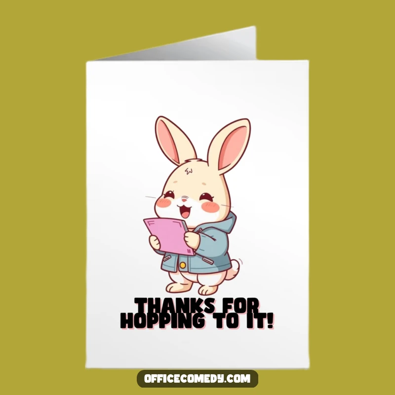 Free Printable Thank You Card: Funny Rabbit Stacking Thanks, Downloadable Bunny Appreciation