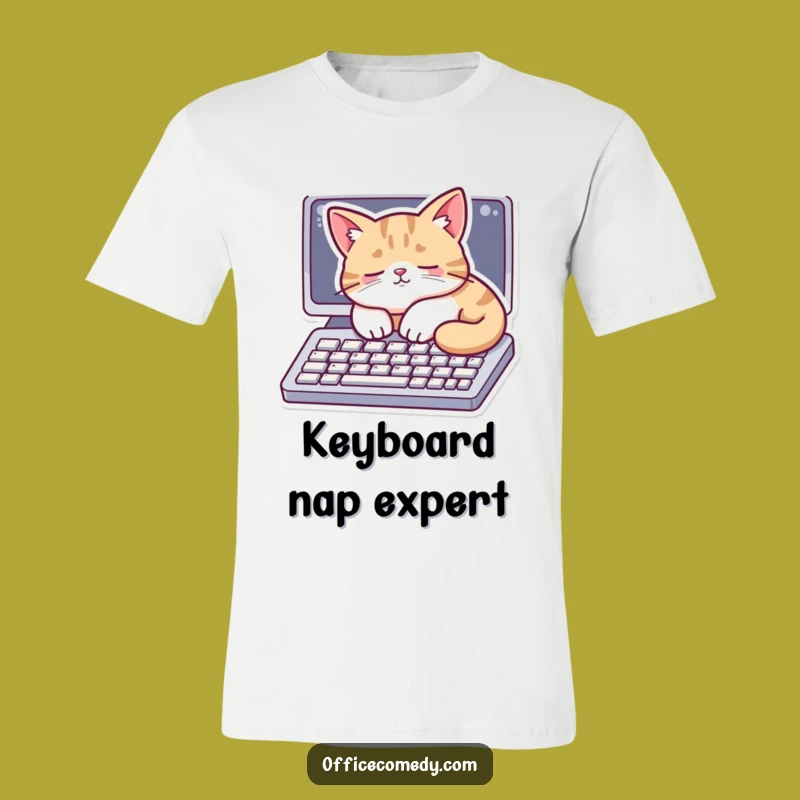 Funny Cat Keyboard Snooze T-Shirt: Comfy Tech Tee Gift