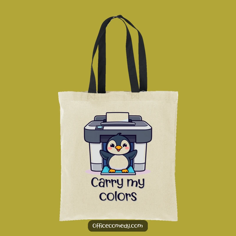 Funny Penguin Printer Tote Bag: Carry Your Laughs with Flipper Power