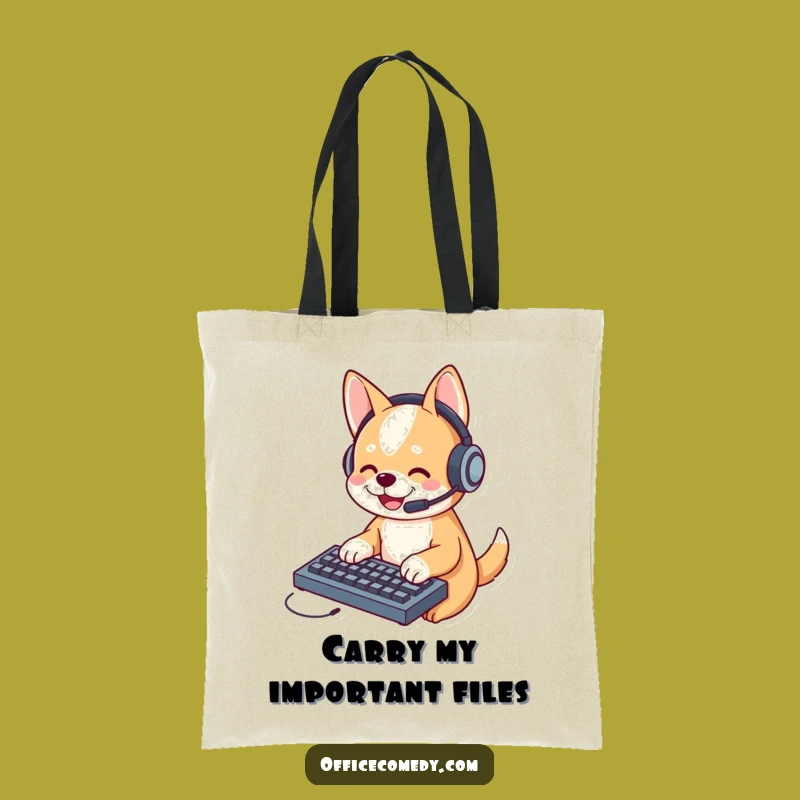 Funny Dog Typing Tote Bag: Carry Your Laughs with This Pet Accessory