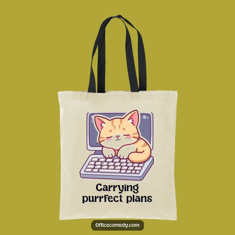 Funny Cat Keyboard Tote Bag: Whimsical Carryall for Cat Lovers