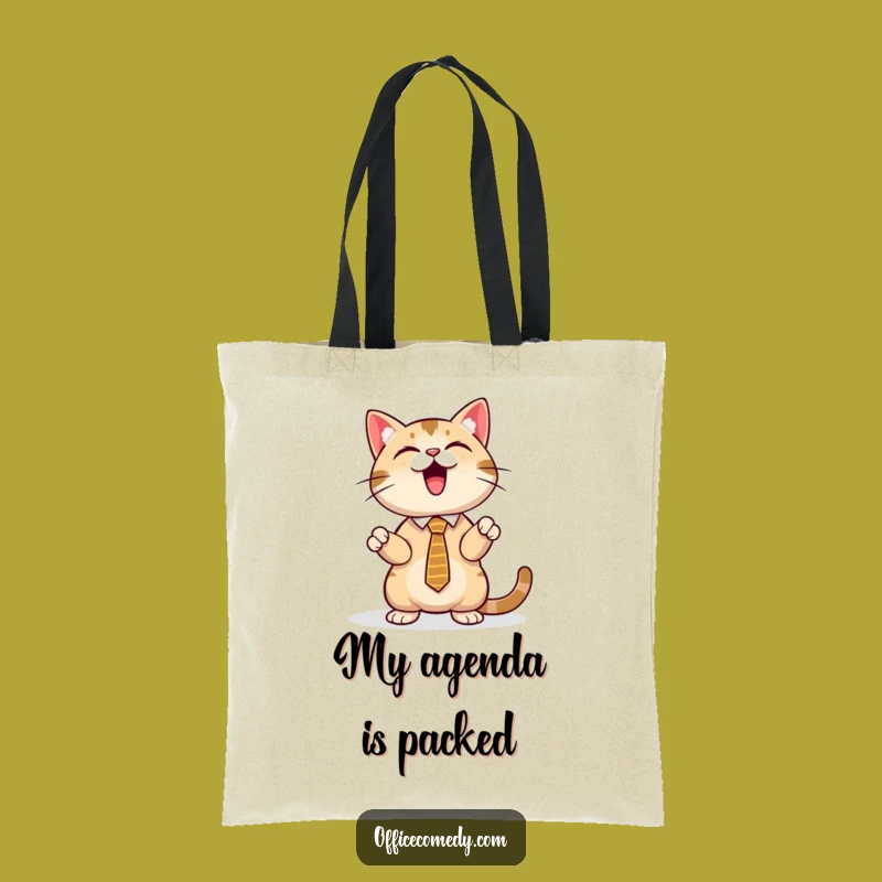 Funny Cat Tie Tote Bag: Carry Your Business (and Laughs) in Style
