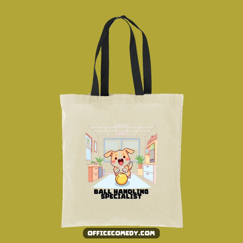 Funny Dog Office Ball Tote Bag: Playful Carryall for Work Gift
